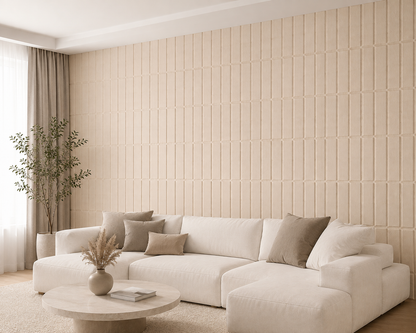 Set Tapet 3D, GROSIME 5MM, Hozro, autoadeziv, Model Abstract dreptunghiuri, design modern, foarte usor de montat, Tapet Beige deshis HOZRO