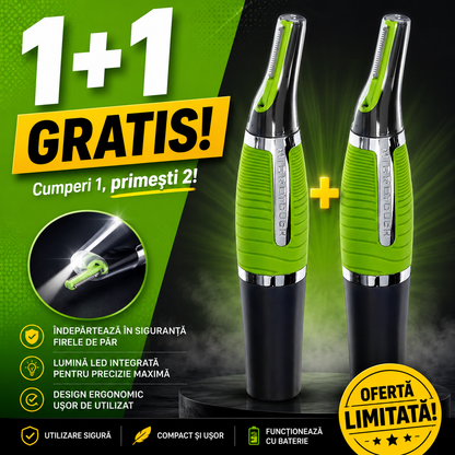 1+1 GRATIS Trimmer Facial HOZRO – Aparat de Ras, Tuns și Conturare pentru Față, Rapid și Ușor de Folosit BESTSELLS
