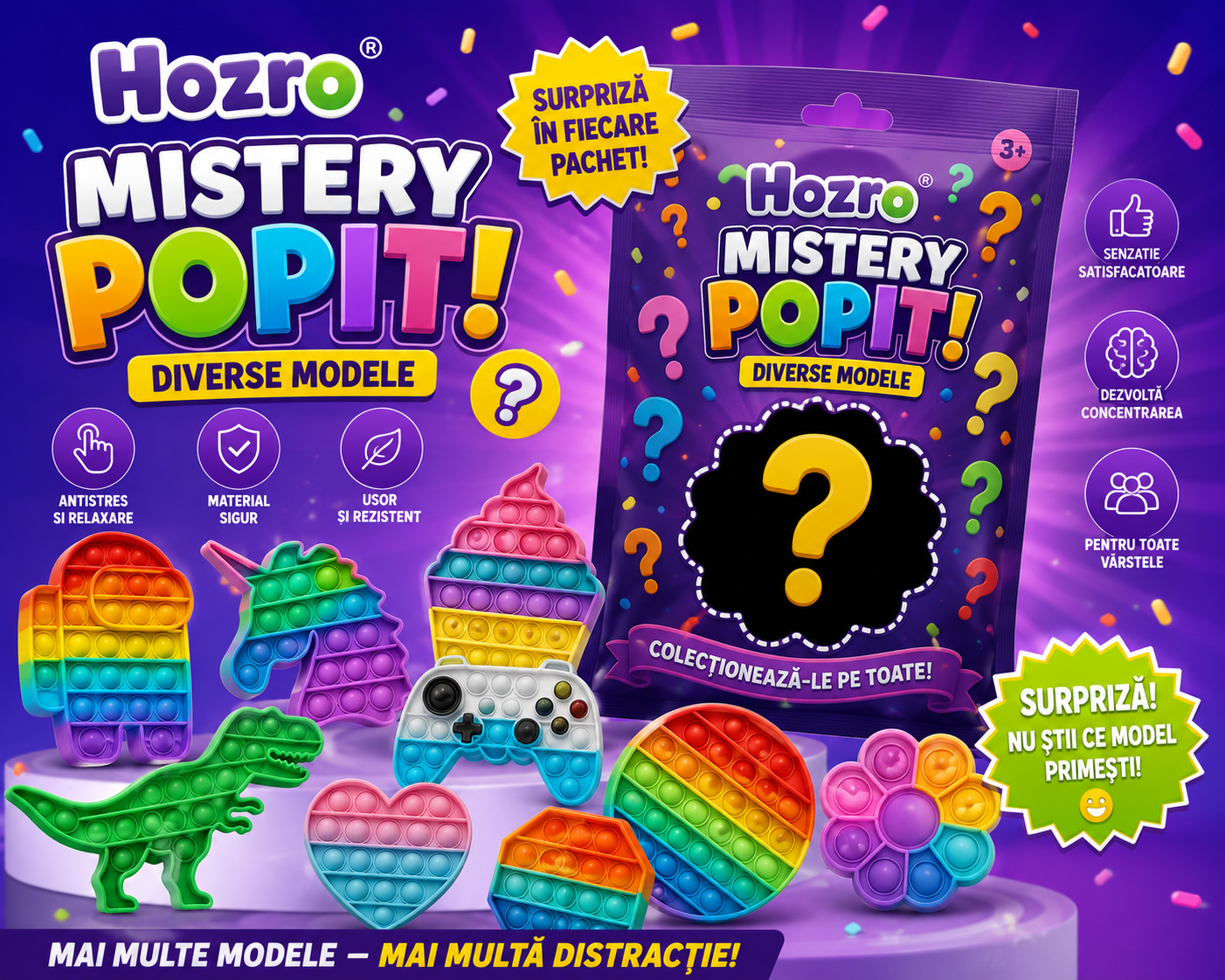 Hozro Mystery Pop-It – Surpriza care aduce zâmbete! 🎁 HOZRO