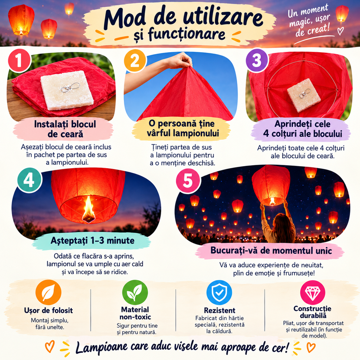 Lampioane Zburătoare – Aprinde un Vis și Lasă-l să Zboare in ce Culoare Doresti BESTSELLS