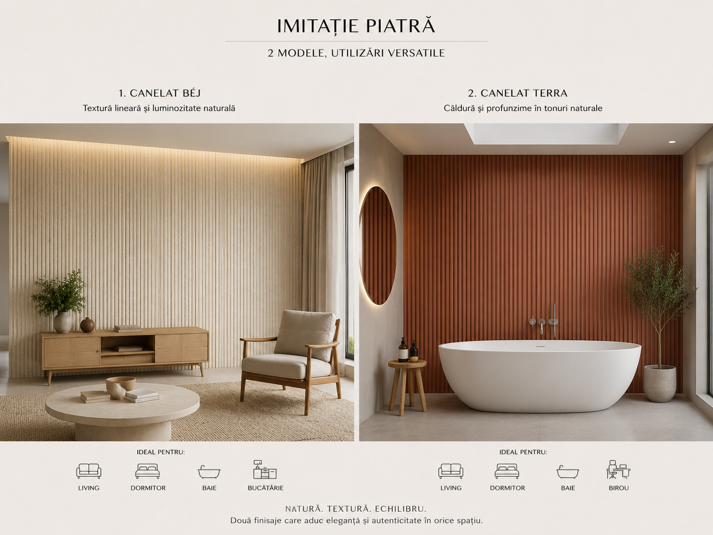 Panouri Decorative Exterior HOZRO, Soft Stone Skin 60 x 120 cm – Finisaj Elegant Tip Piatră, Montaj Rapid, Rezistență Ridicată pentru Fațade Moderne, Model 601