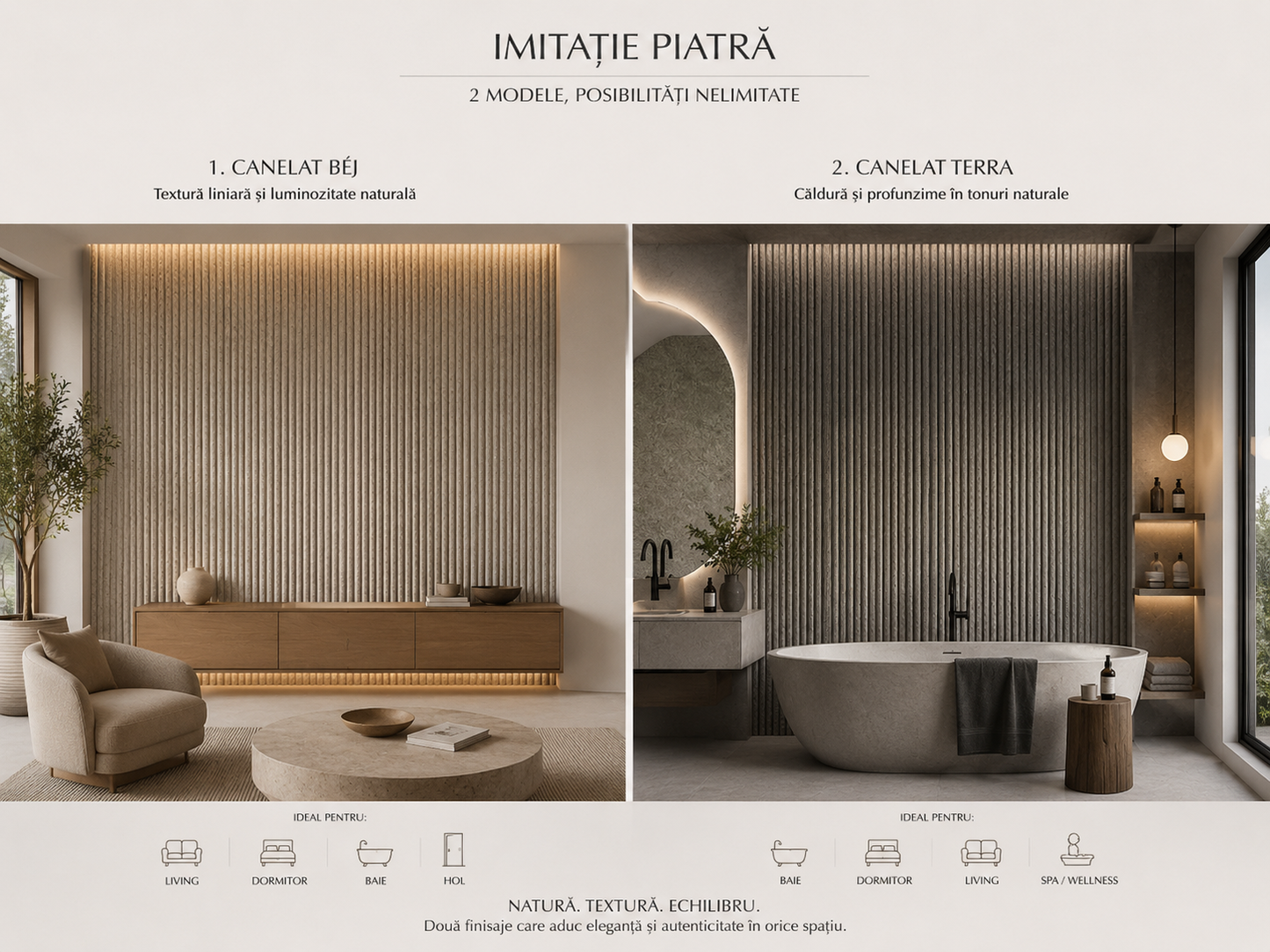 Panouri Decorative Exterior HOZRO, Soft Stone Skin 60 x 120 cm – Finisaj Elegant Tip Piatră, Montaj Rapid, Rezistență Ridicată pentru Fațade Moderne, Model 601