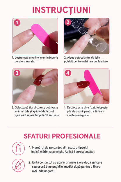 💅 Set 100 Bucăți Tips-uri Profesionale HOZRO®: Baza Perfectă pentru Unghii Tehnice Impecabile HOZRO