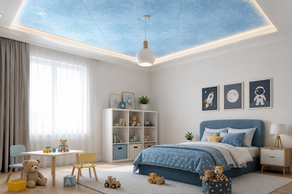 Tapet 3D autoadeziv HOZRO, Model imitatie caramida, design modern, foarte usor de montat, Albastru HOZRO