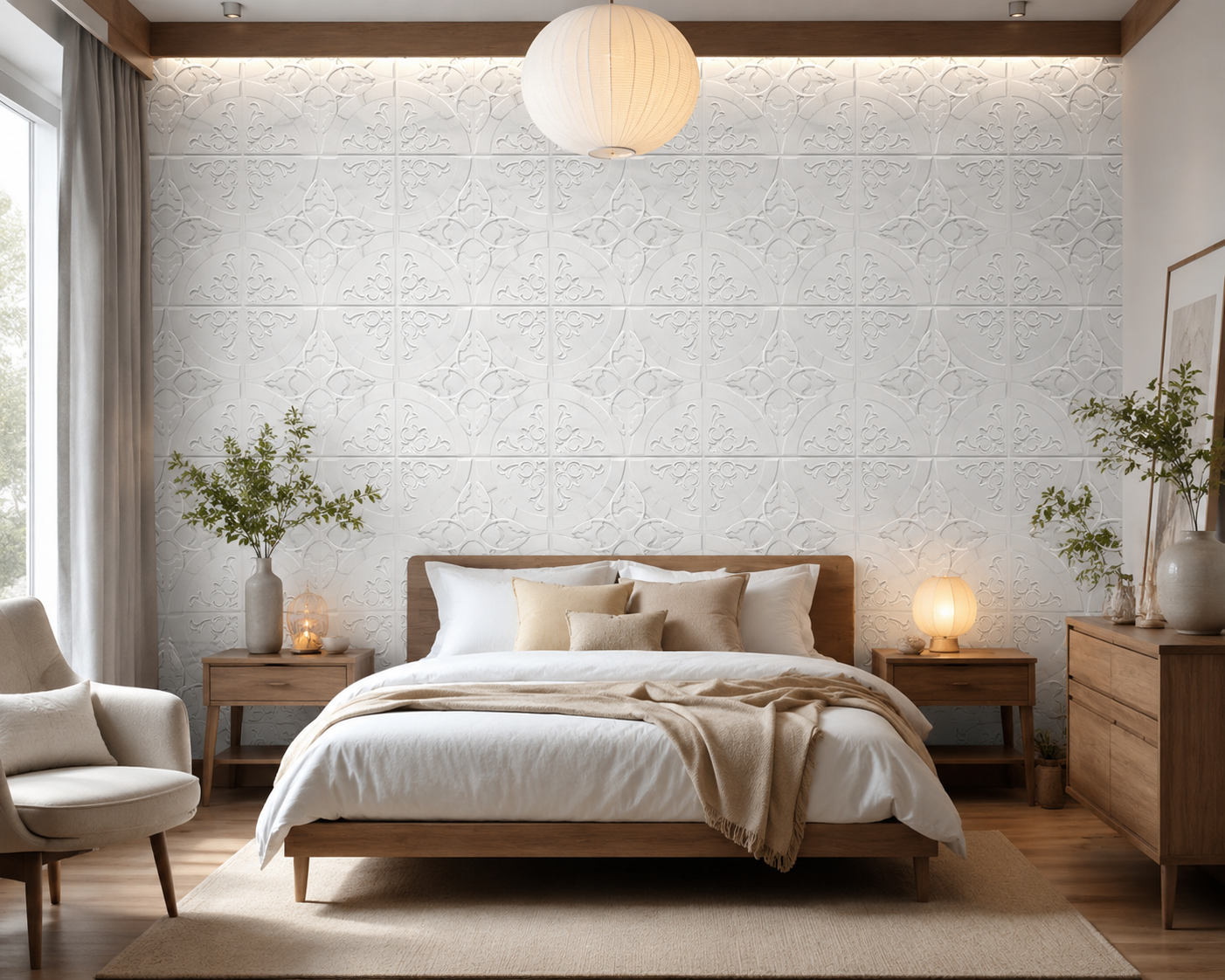 Set Tapet 3D Hozro autoadeziv, Model abstract, design modern, foarte usor de montat, Tapet 13 Alb HOZRO