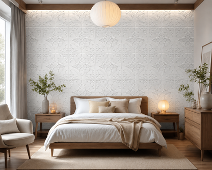 Set Tapet 3D Hozro autoadeziv, Model abstract, design modern, foarte usor de montat, Tapet 13 Alb HOZRO