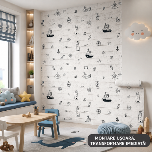 Tapet 3D autoadeziv HOZRO, Model imitatie caramida, design modern, foarte usor de montat, TAPET 107 HOZRO
