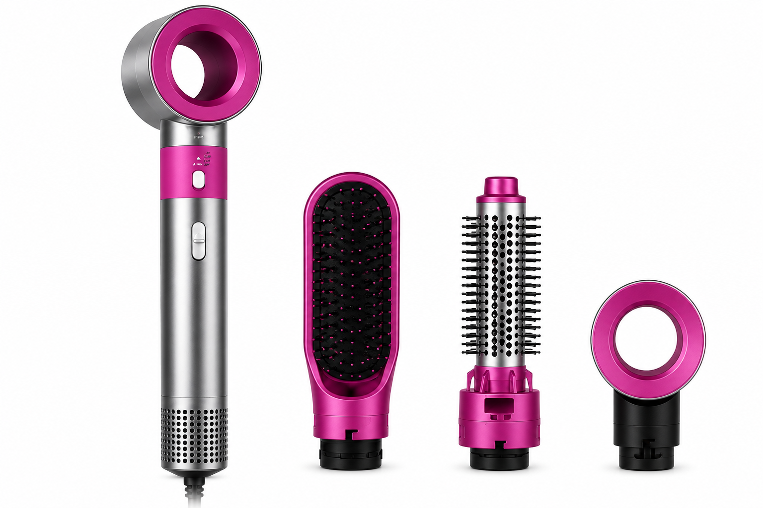 Perie HOT AIR 3 în 1 Mov HOZRO, Coafare Rapidă și Versatilă pentru Păr, Uscator de par multifunctional 3 in 1 cu aspiratie automata, pentru efect profesional HOZRO