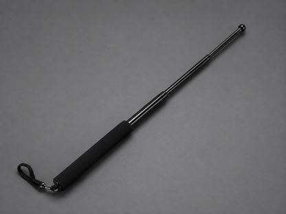 Baston telescopic 64 cm Hozro® din otel inoxidabil cu 4 Elementi cu maner antialunecare si mecanism extensibil design compact si rezistent negru HOZRO