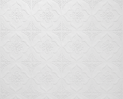 Tapet 3D autoadeziv HOZRO, Model Decorativ Floral, perete/tavan, waterproof, usor de montat, design modern, 70x70 cm, alb, TAPET 10 HOZRO