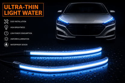 Upgradează-ți mașina cu setul de benzi LED Hozro pentru faruri. Funcție DRL alb și semnalizare dinamică curgătoare. Rezistente la apă, compatibile 12V. BESTSELLS