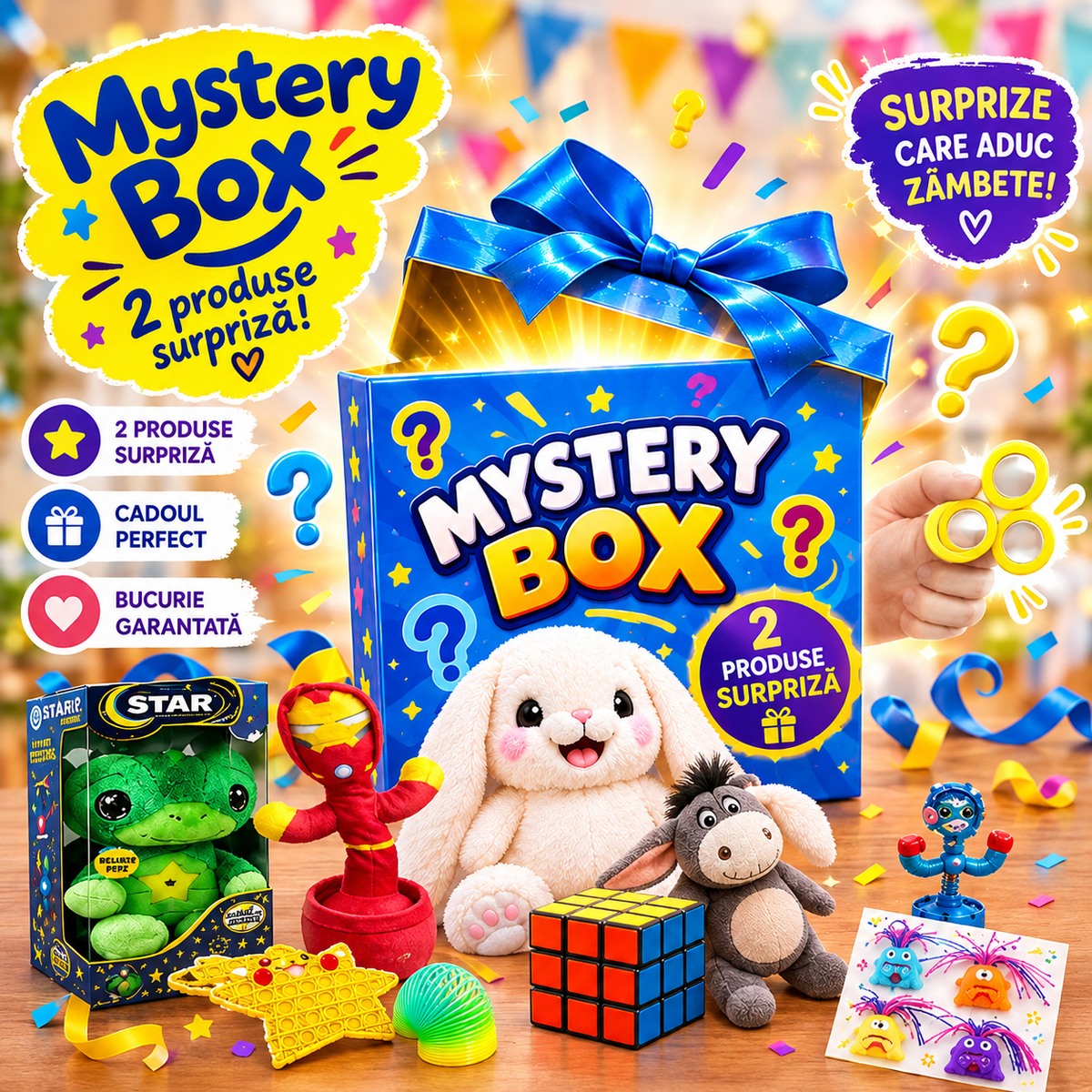 ✨Mystery Box HOZRO Kids – Cutia Surpriză cu 2 Jucării Inteligente HOZRO