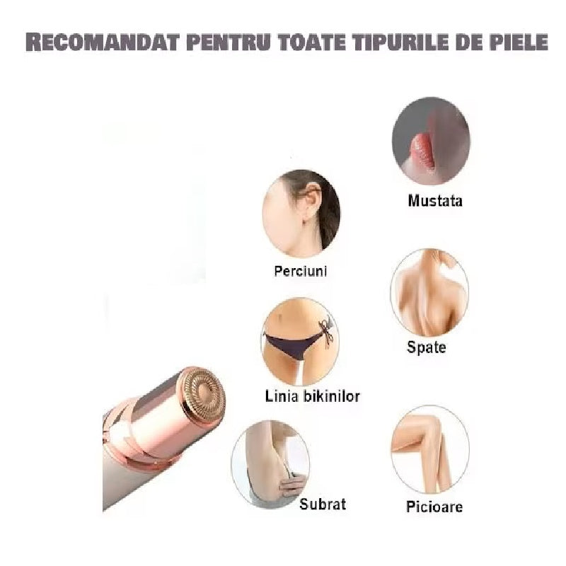 🌸 Set Epilator Facial și Epilator Sprâncene HOZRO® – Epilare Fără Durere, Încărcare USB, Design Portabil tip Ruj HOZRO