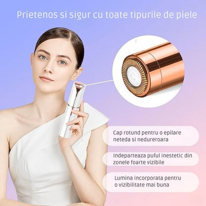 🌸 Set Epilator Facial și Epilator Sprâncene HOZRO® – Epilare Fără Durere, Încărcare USB, Design Portabil tip Ruj HOZRO