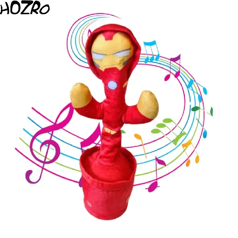 Jucărie Interactivă HOZRO, Cactus Dansator Ironman – Cântă, Dansează și Imita Vocea, cu Lumină și Sunet, 32 cm HOZRO