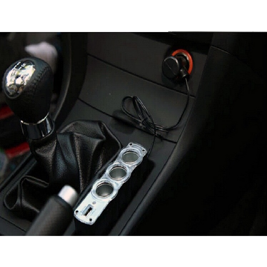 Priză Triplă Brichetă Auto HOZRO, Adaptor 12V/24V cu 3 Porturi pentru Alimentare Simultană, USB Integrat, Protecție la Supratensiune și Design Compact, Ideal pentru Telefon, GPS și Accesorii Auto HOZRO