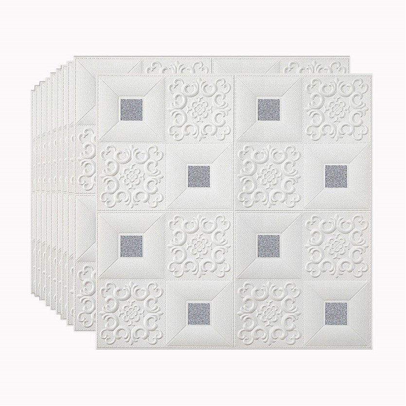 Tapet 3D autoadeziv, Model pentru Tavan/Perete, design modern, foarte usor de montat, Alb/Gri HOZRO