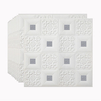 Tapet 3D autoadeziv, Model pentru Tavan/Perete, design modern, foarte usor de montat, Alb/Gri HOZRO