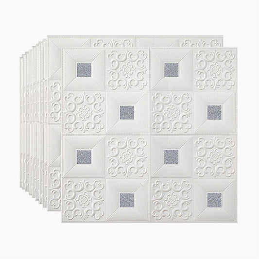 Tapet 3D autoadeziv, Model pentru Tavan/Perete, design modern, foarte usor de montat, Alb/Gri HOZRO
