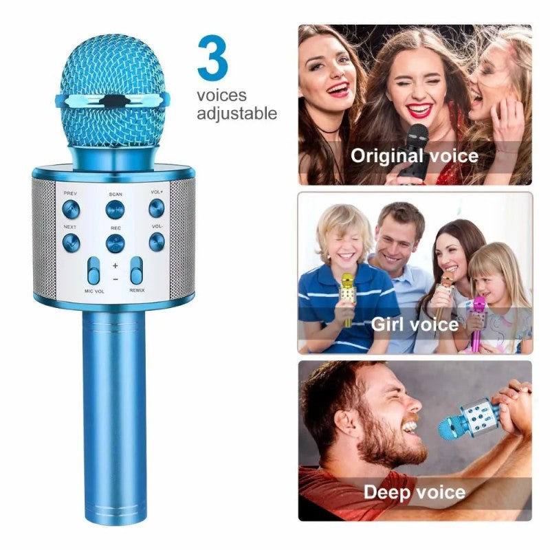 Microfon Wireless pentru Karaoke cu Bluetooth, Blue – Distracția începe aici! 🎤 BESTSELLS