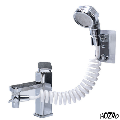 Extensie Duș HOZRO, pentru Robinet – Furtun Flexibil 22.5 cm, Filet G1/2, Compatibil cu Bateria de Baie și Bucătărie, Jet Reglabil, Instalare Rapidă, Argintiu HOZRO