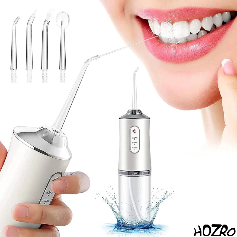 Irigator Bucal Portabil HOZRO, 3 Moduri de Intensitate, Rezistent la Apă, 220ml, Compact și Ușor de Folosit – Curățare Eficientă și Practică a Dinților și Gingiei HOZRO