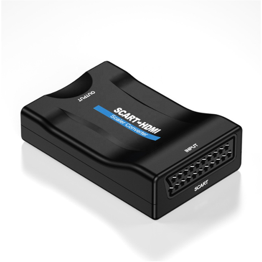 Converter HOZRO, SCART la HDMI – Adaptor cu Intrare SCART și Ieșire HDMI, Video Compozit și Audio Stereo, Suport HD 720p/1080p pentru TV, DVD și HD HOZRO