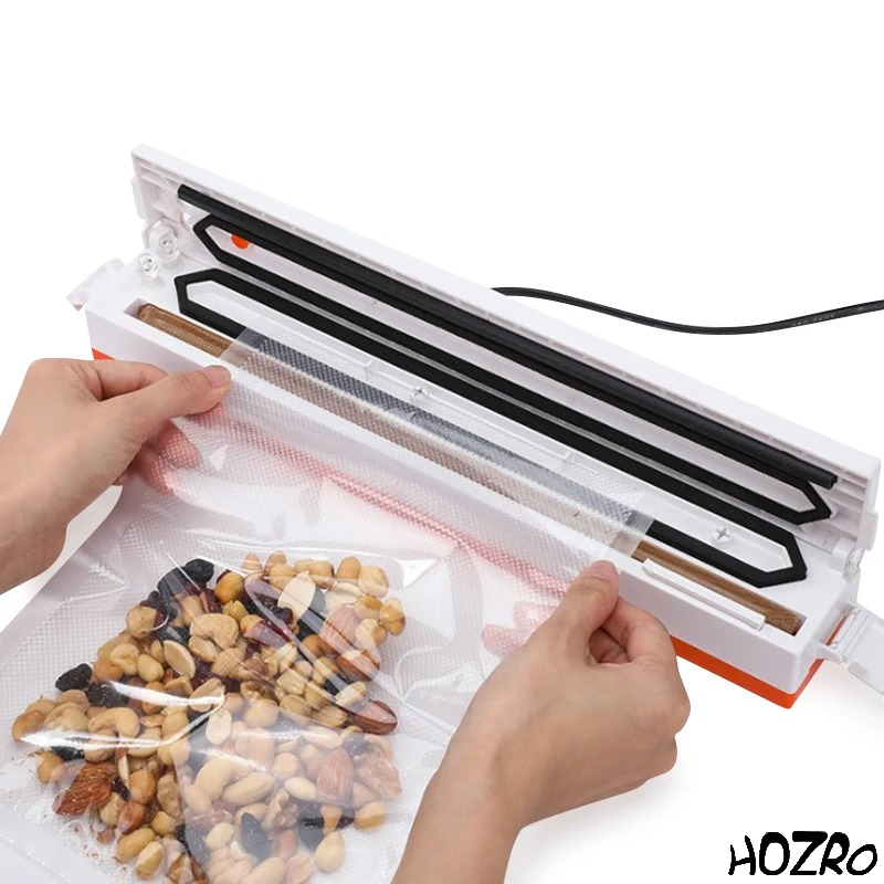 Aparat de Vidat Alb HOZRO, Compact și Eficient, cu Funcție de Sigilare Automată, Ideal pentru Păstrarea Alimentelor Proaspete, Economie de Spațiu și Durată Mai Lungă de Depozitare HOZRO
