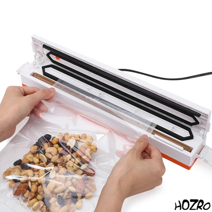 Aparat de Vidat Alb HOZRO, Compact și Eficient, cu Funcție de Sigilare Automată, Ideal pentru Păstrarea Alimentelor Proaspete, Economie de Spațiu și Durată Mai Lungă de Depozitare HOZRO