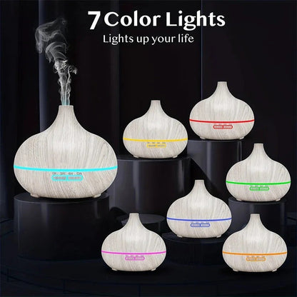 🌬️ Difuzor de Aromaterapie – 7 Culori LED, 2 Moduri de Lumină, 200ml, Silentios, Umidificator, Relaxare Totală BESTSELLS
