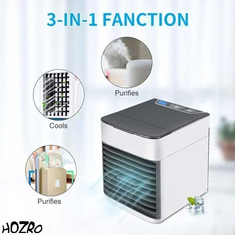 Mini Răcitor Arctic Portabil HOZRO, Aparat de Răcire și Umidificare a Aerului cu Rezervor de Apă, Lumină LED Ambientală și Trepte de Viteză Reglabile, Ideal pentru Birou, Dormitor sau Vacanțe HOZRO