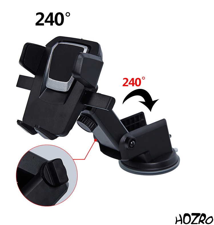 Suport Telefon cu Braț Telescopic Reglabil HOZRO, Culoare Neagră – 360° Rotativ, Stabil și Ușor de Utilizat, Compatibil cu Toate Modelele de Smartphone, Ideal pentru Birou, Mașină sau Acasă HOZRO