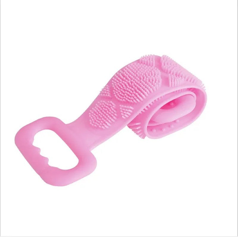 💆♀️ Bandă de masaj și curățare corporală cu 2 fețe – Silicon de calitate, Roz🌸 BESTSELLS