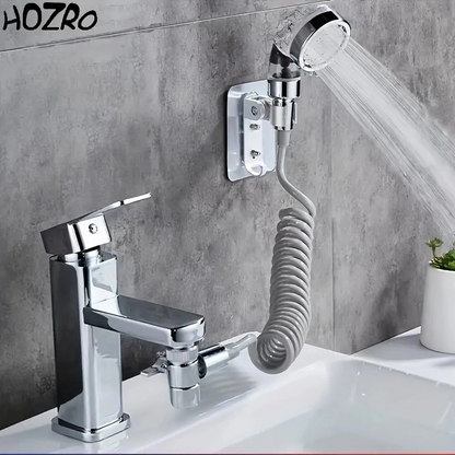 Extensie Duș HOZRO, pentru Robinet – Furtun Flexibil 22.5 cm, Filet G1/2, Compatibil cu Bateria de Baie și Bucătărie, Jet Reglabil, Instalare Rapidă, Argintiu HOZRO