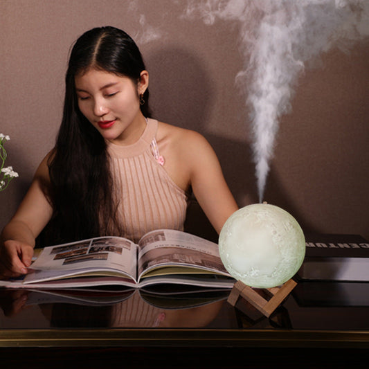 Difuzor HOZRO, Aromaterapie Moon – Lampă Umidificator în Formă de Lună, cu Iluminare LED și Design Relaxant HOZRO