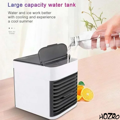 Mini Răcitor Arctic Portabil HOZRO, Aparat de Răcire și Umidificare a Aerului cu Rezervor de Apă, Lumină LED Ambientală și Trepte de Viteză Reglabile, Ideal pentru Birou, Dormitor sau Vacanțe HOZRO