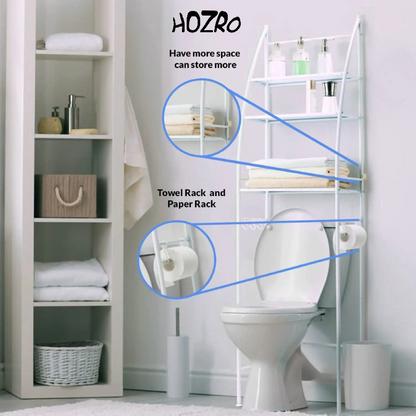 Raft Metalic de Depozitare HOZRO, pentru Masina de Spalat, 3 Etajere, Structura Solida, Design Compact si Modern, Ideal pentru Baie, Spalatorie sau Spatii Inguste, 68x25x166 cm, Alb HOZRO