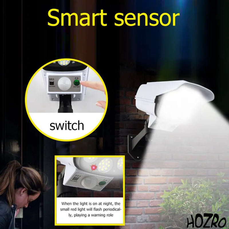 Lampa solara de perete HOZRO, JLP-2178 cu senzor de miscare, 77 LED SMD, telecomanda, incarcare solara si carcasa rezistenta la intemperii HOZRO