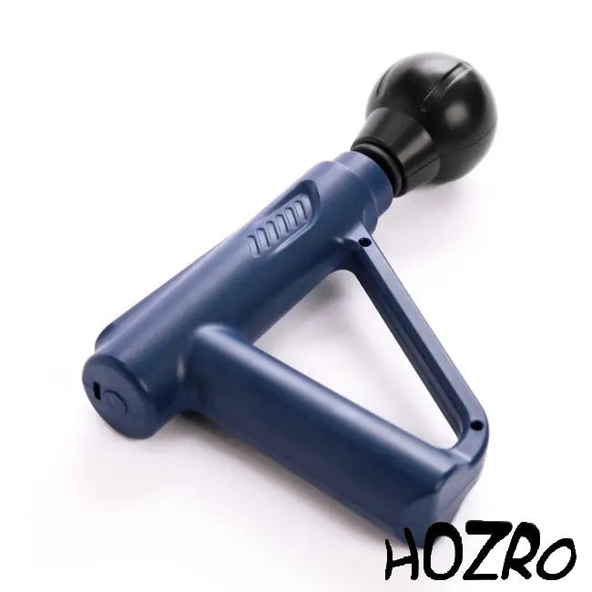 Mini pistol de masaj electric portabil HOZRO, culoare albastră, cu capete interschimbabile și intensitate reglabilă, ideal pentru relaxare musculară, recuperare și eliminarea oboselii HOZRO