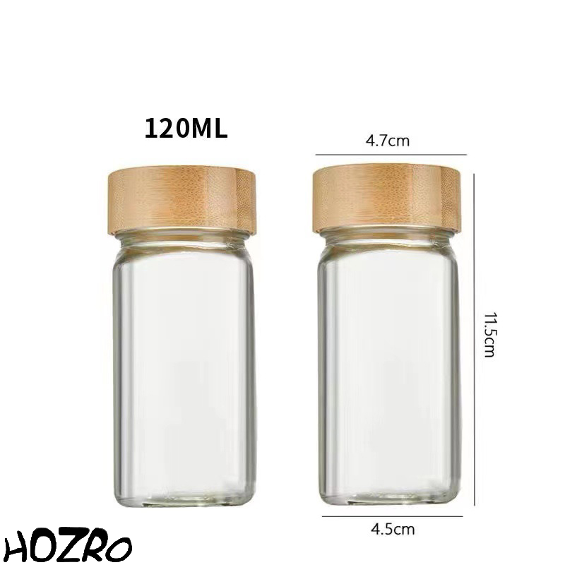Set 24 Recipiente Condimente HOZRO, cu Capace Eterne, Sticlă Transparentă și Etichete Reutilizabile – Organizator Elegant pentru Bucătărie, Depozitare Ierburi, Sare, Piper și Mirodenii HOZRO