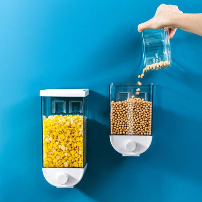 📢 Dozator Dispenser pentru Cereale și Boabe – Alb, 1 KG | Organizare și Prospețime în Bucătăria Ta! BESTSELLS