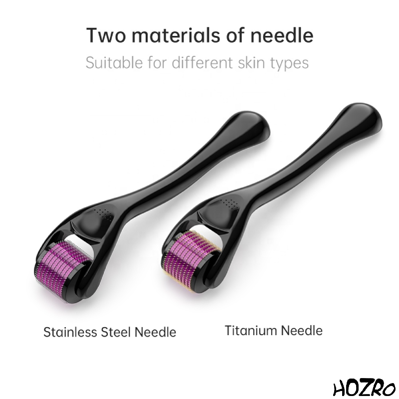 Dermaroller profesional HOZRO, 0.5 mm pentru îngrijirea tenului, stimularea colagenului și regenerarea pielii, tratament anti-acnee și reducerea ridurilor HOZRO