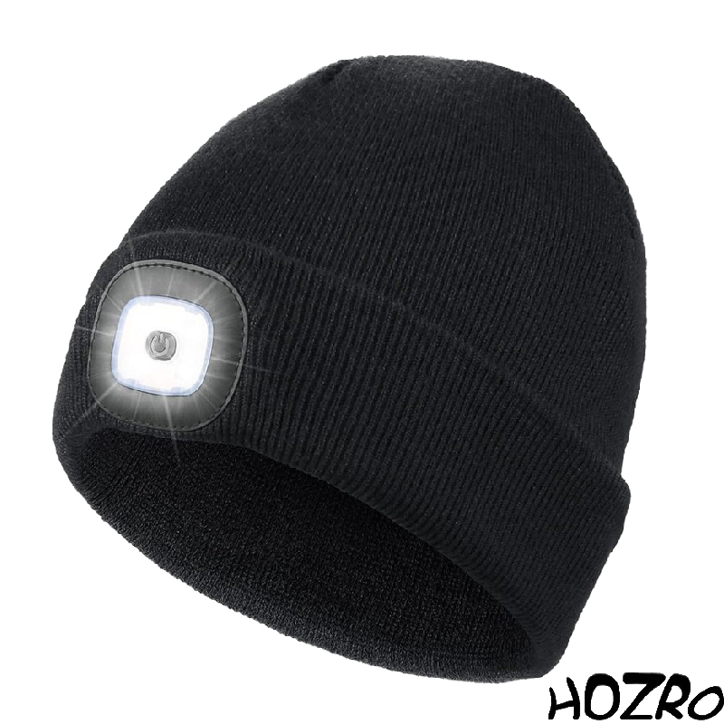 Caciulă Multifuncțională HOZRO, cu Lanternă LED Integrată – Ideală pentru Drumeții, Camping, Sporturi de Iarnă și Activități în Aer Liber, Luminează Drumurile Întunecate și Menține Capul Cald În Toate Condițiile Meteo HOZRO