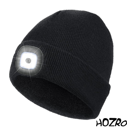Caciulă Multifuncțională HOZRO, cu Lanternă LED Integrată – Ideală pentru Drumeții, Camping, Sporturi de Iarnă și Activități în Aer Liber, Luminează Drumurile Întunecate și Menține Capul Cald În Toate Condițiile Meteo HOZRO