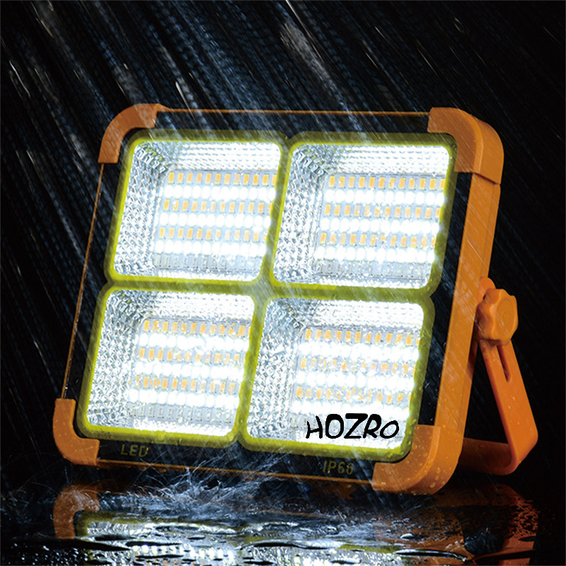 Lampă Solară de Lucru Portocaliu HOZRO, Model 6-48 – LED Puternic, Reîncărcabilă, Portabilă și Rezistentă, Ideală pentru Atelier, Reparații sau Camping HOZRO
