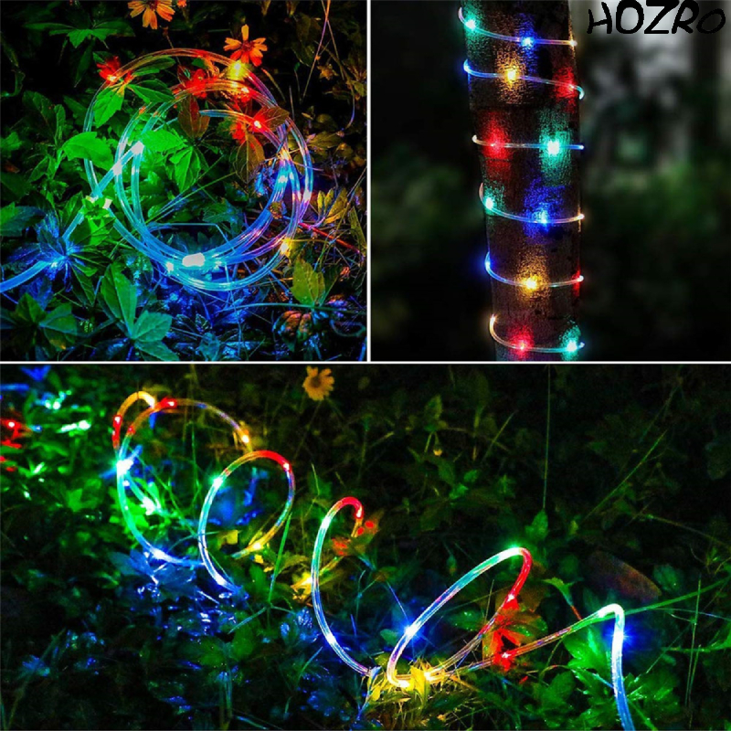 Tub Luminos LED Solar HOZRO, 10 Metri cu 60 Beculețe, Iluminare Multicoloră, Ambalat la Cutie – Ghirlandă Decorativă Rezistentă la Apă pentru Grădină, Terasă, Crăciun și Evenimente Festive HOZRO
