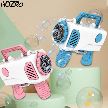 Jucarie pistol baloane de sapun HOZRO, pentru copii, cu 10 orificii, model Bubble Super Gun HOZRO
