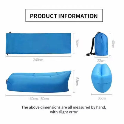 Saltea Gonflabilă Lazy Bag Tip Sezlong – Perfectă pentru Camping, Plajă și Piscină! 🏖️Blue BESTSELLS