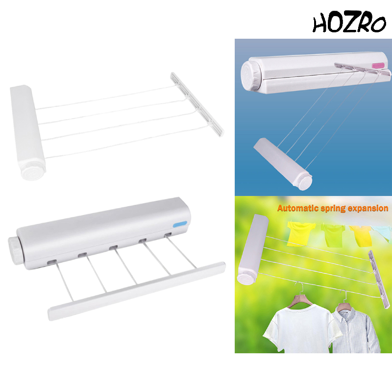 Uscător Rufe HOZRO, Retractabil cu Sfoară – Suport Compact și Reglabil pentru Haine, Ideal pentru Balcon, Baie sau Terasă HOZRO