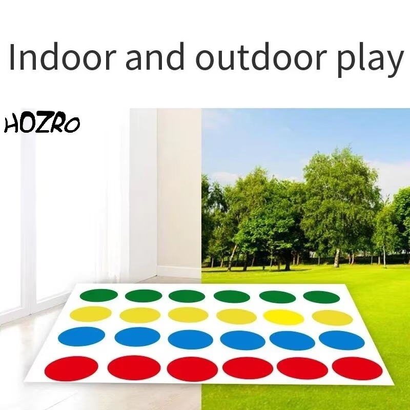 Joc Interactiv HOZRO, Twister Party Game pentru Familie și Prieteni – Distracție, Mișcare și Provocări Amuzante pe Covoraș Colorat cu Indicator Rotativ, Ideal pentru Petreceri, Seri de Joc și Activități pentru Copii și Adulți HOZRO